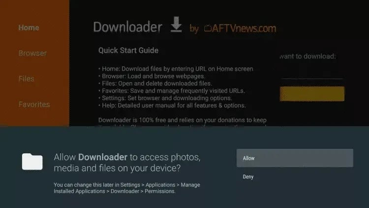 Downloader app installation on Amazon Firestick for IPTV